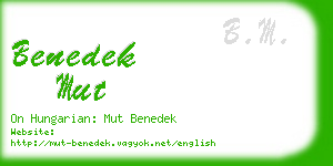 benedek mut business card